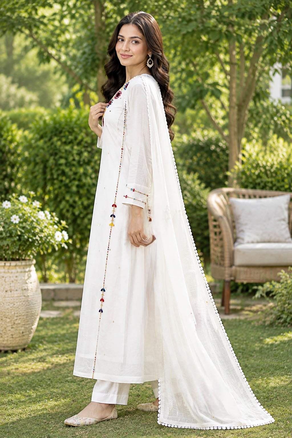 Elegant White Pant Set