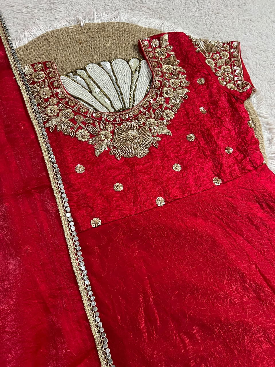 Gown with Mirror Work