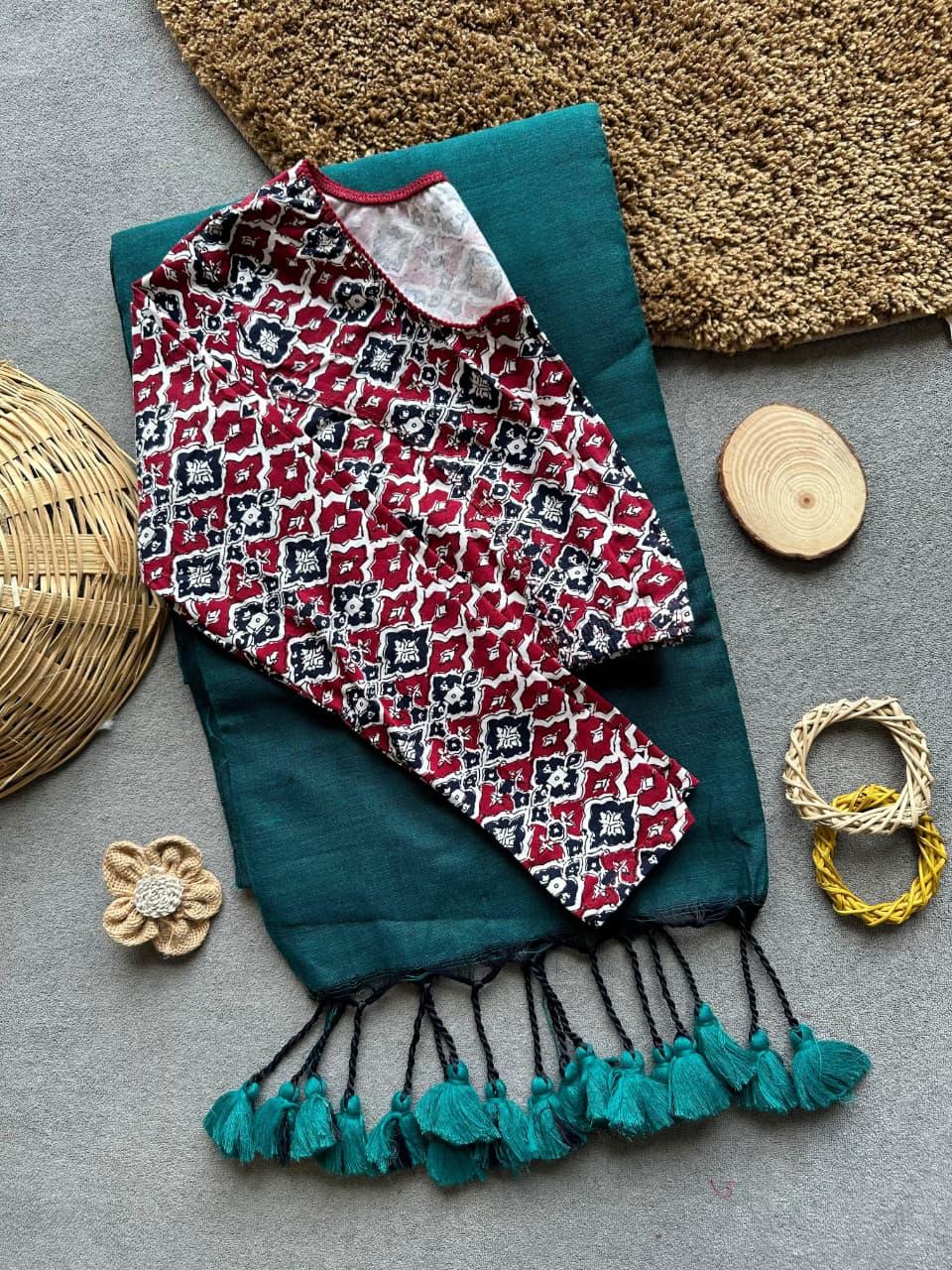 Khadi Stretchable Saree & Blouse 1