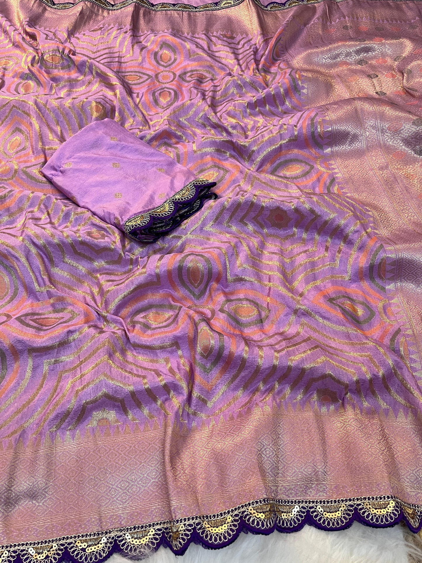 Pure Soft Khadi Georgette Zari Silk Weaving Saree