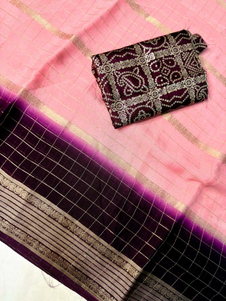 Black & pink saree