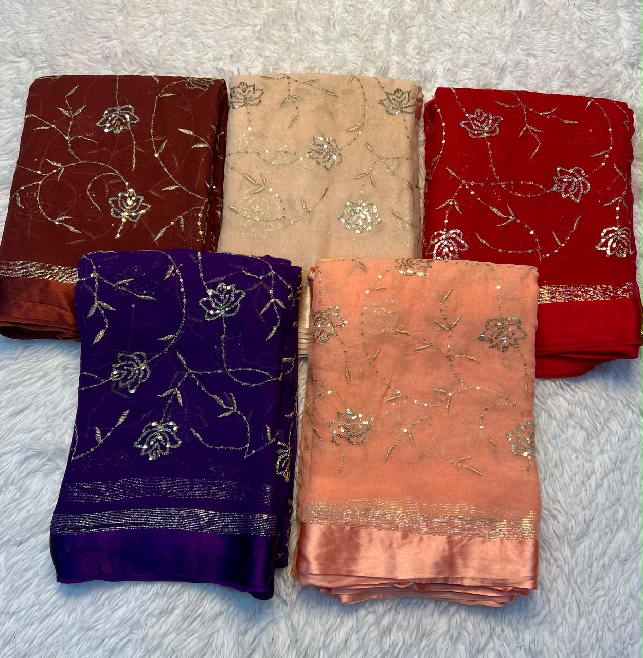 Embroidery Work Saree With Fancy Zari
