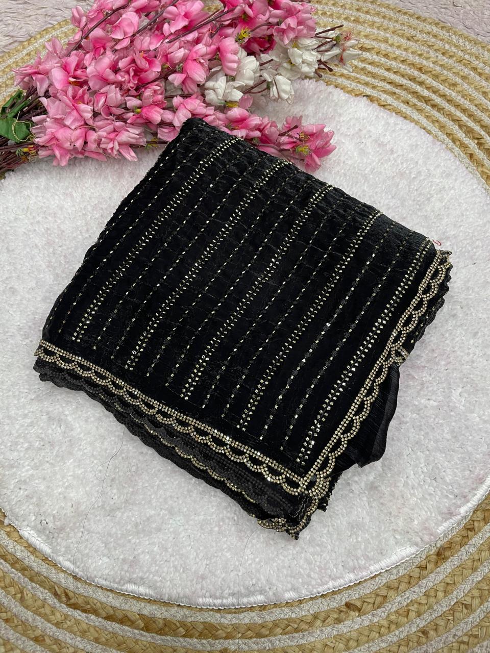 Semi beat work Saree
