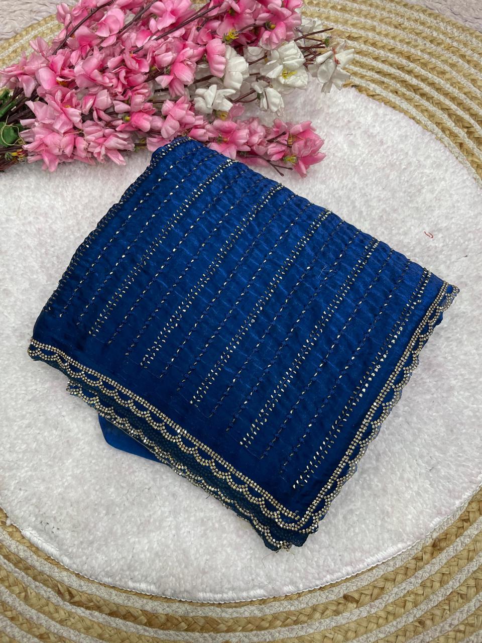 Semi beat work Saree