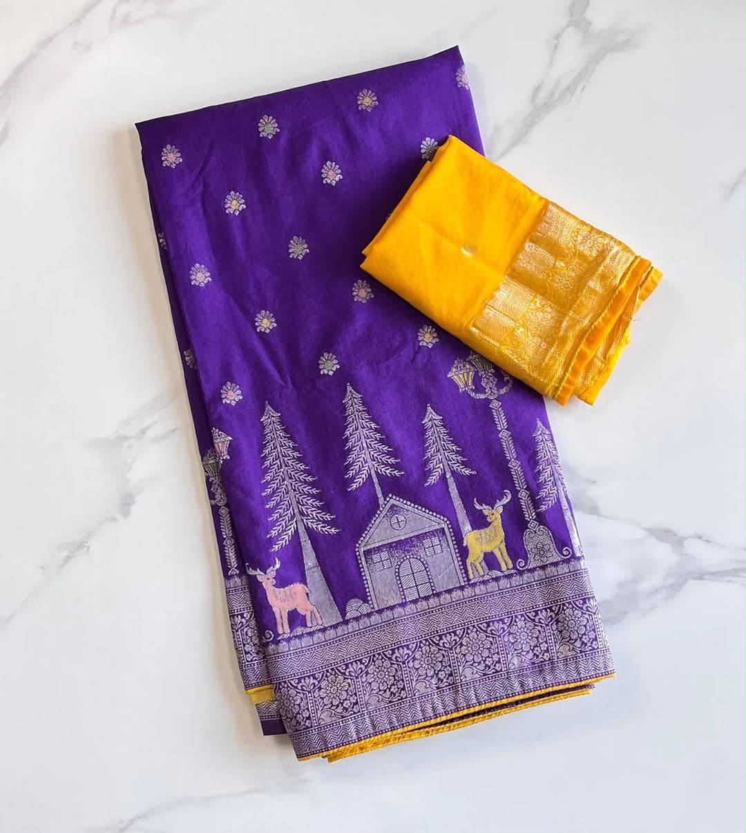 Mangalagiri pattu Rich pallu saree