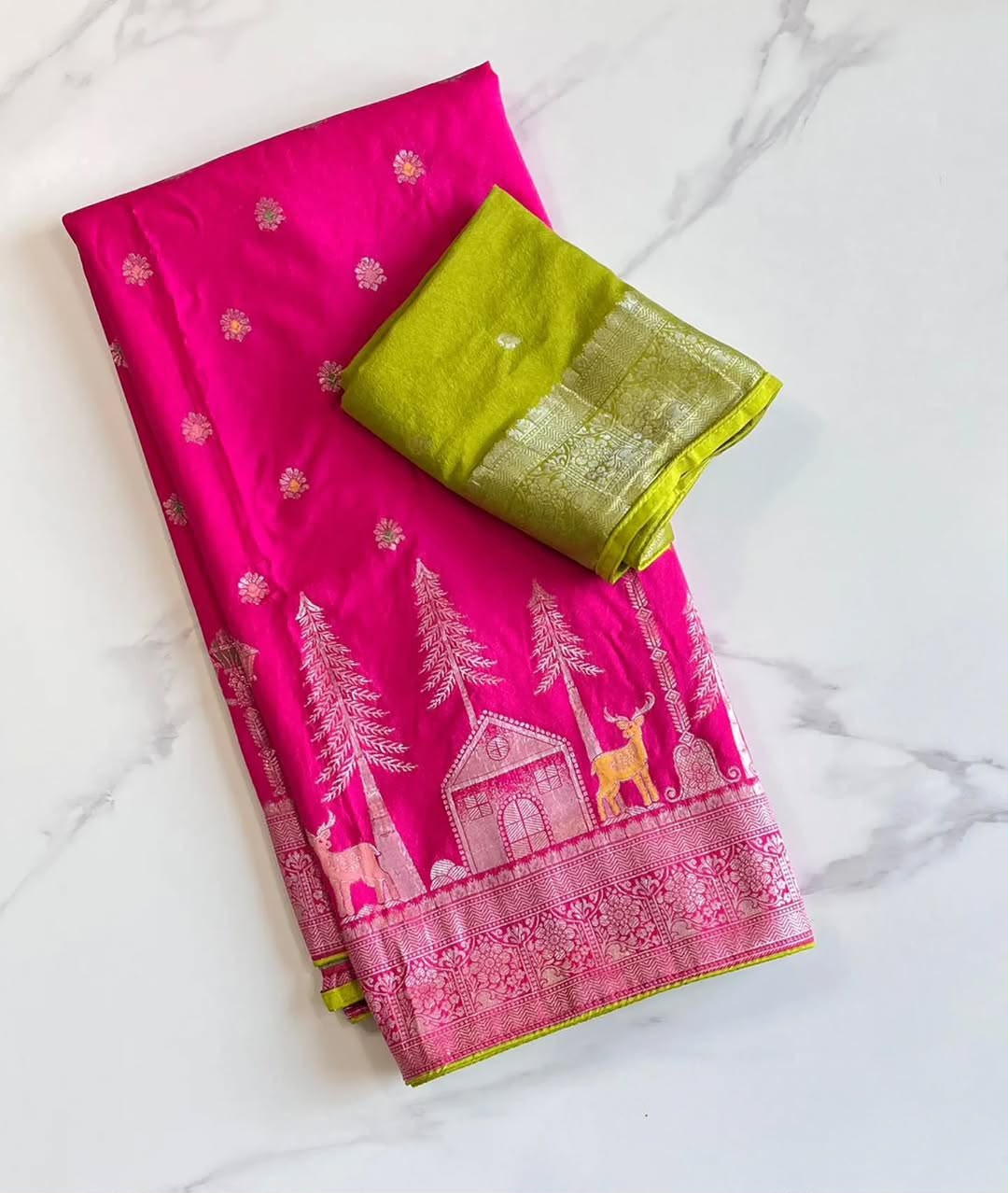 Mangalagiri pattu Rich pallu saree