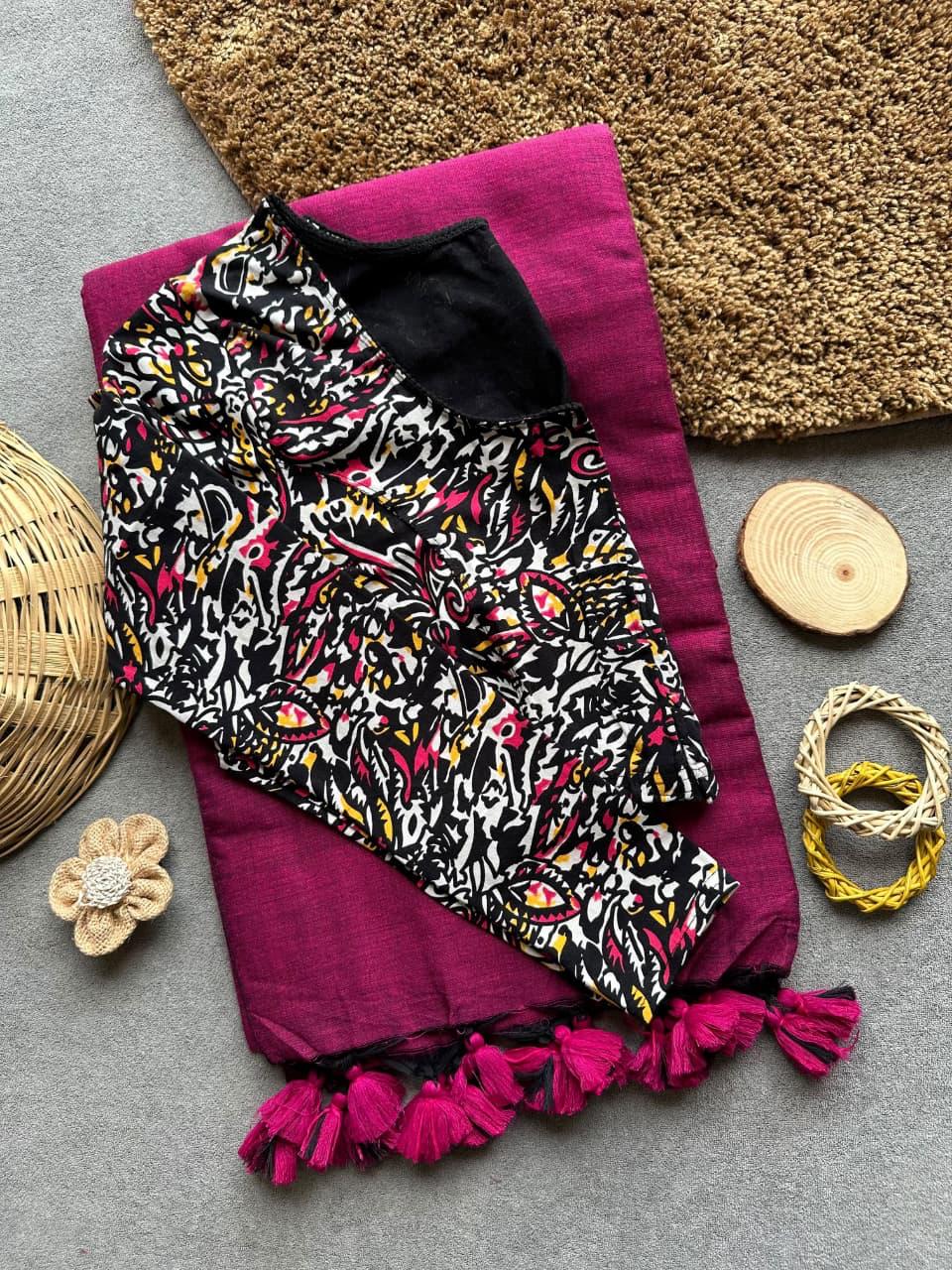 Khadi Stretchable Saree & Blouse 1