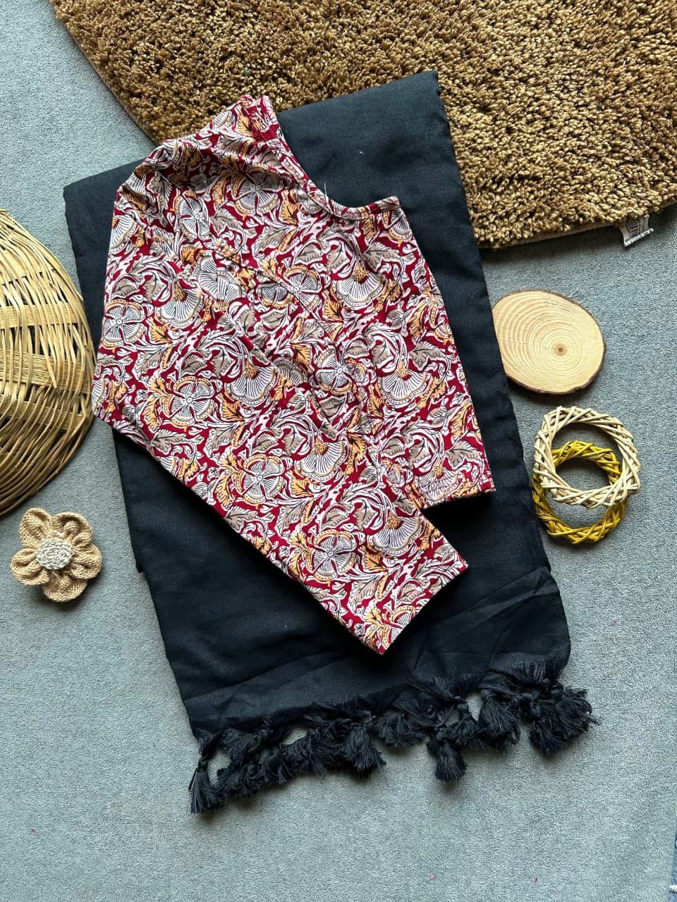 Khadi Stretchable Saree & Blouse 1
