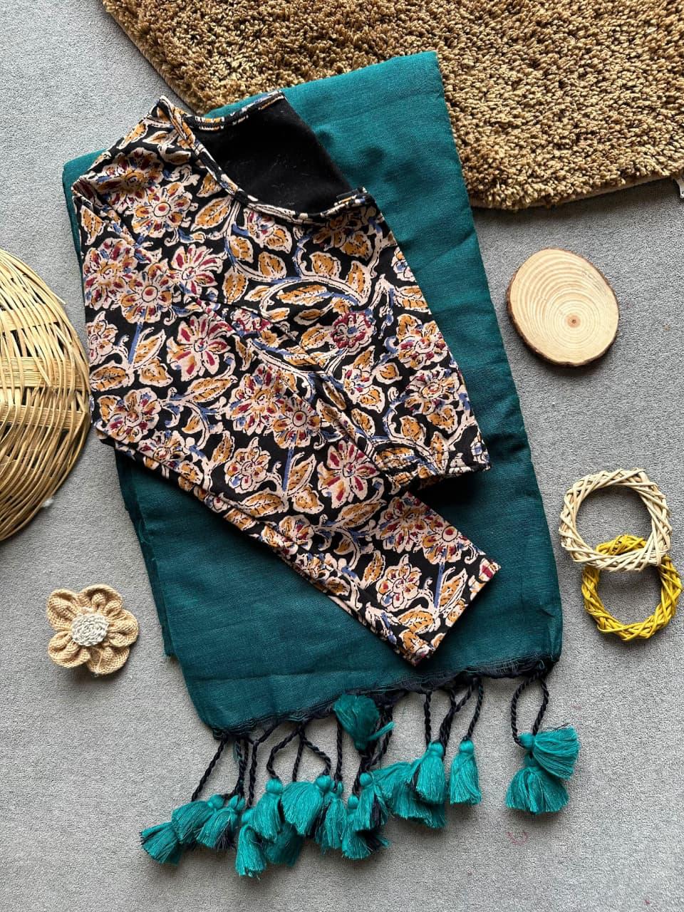 Khadi Stretchable Saree & Blouse 1