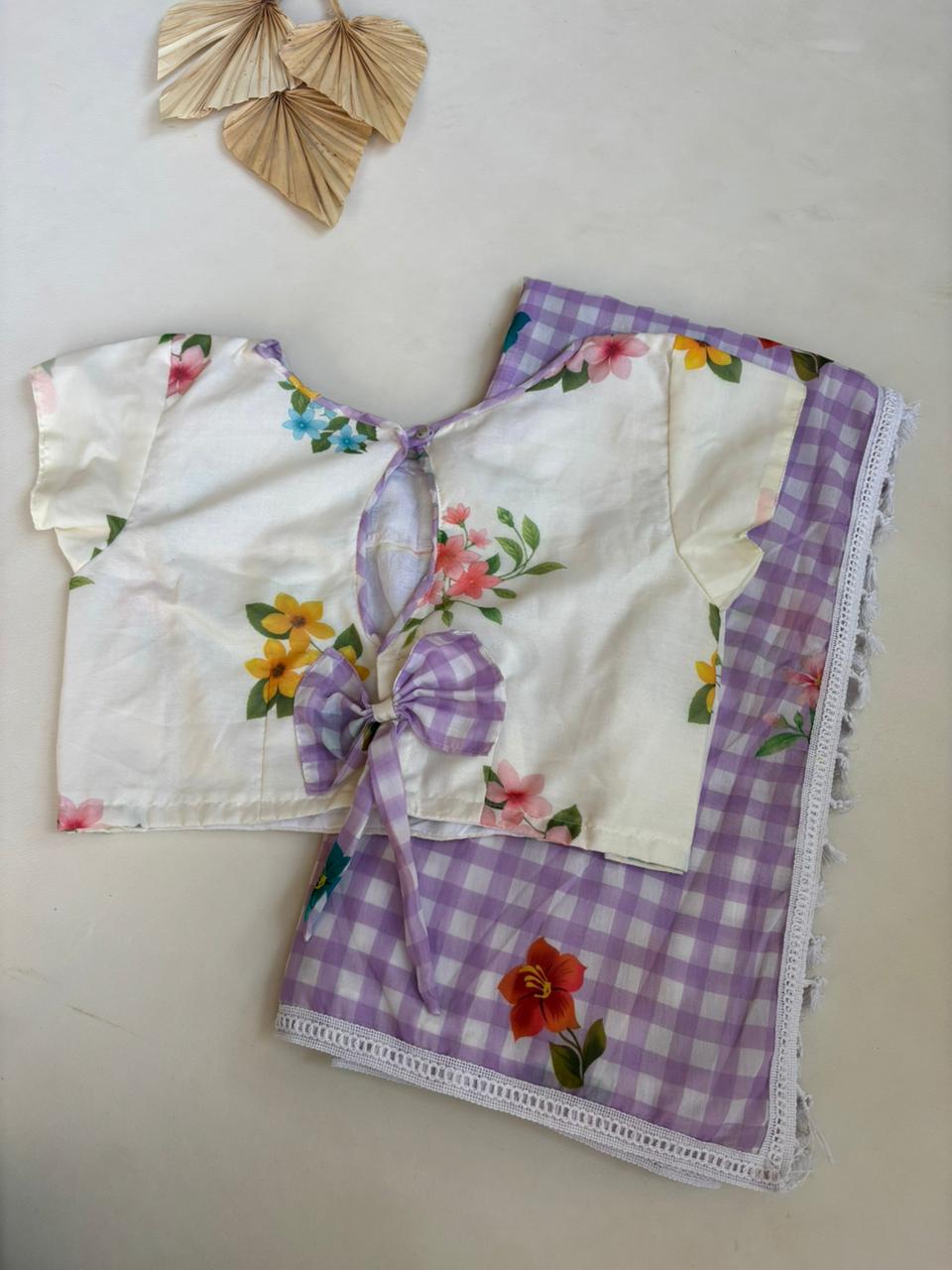 Saree With Striched Blouse