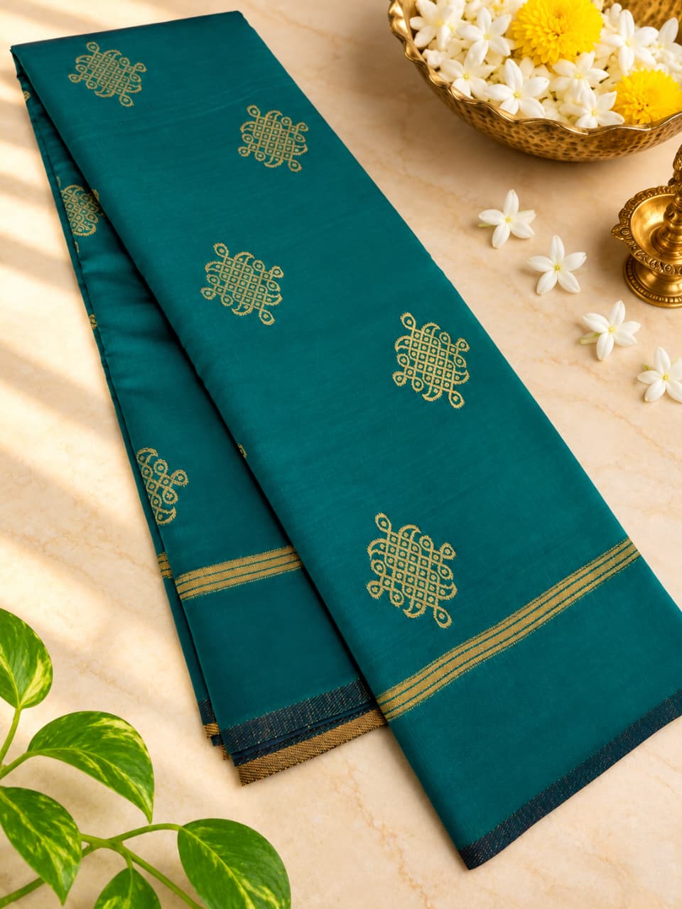 Kolam Art Silk Saree