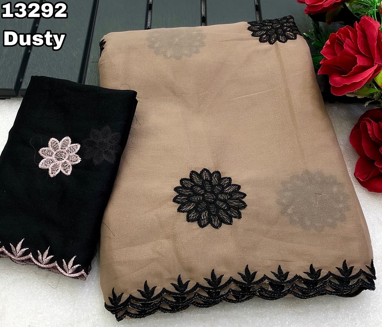 Premium Floral Embroided Saree