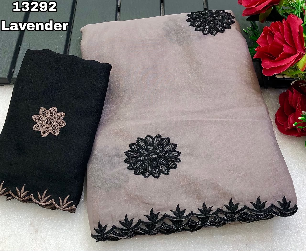 Premium Floral Embroided Saree