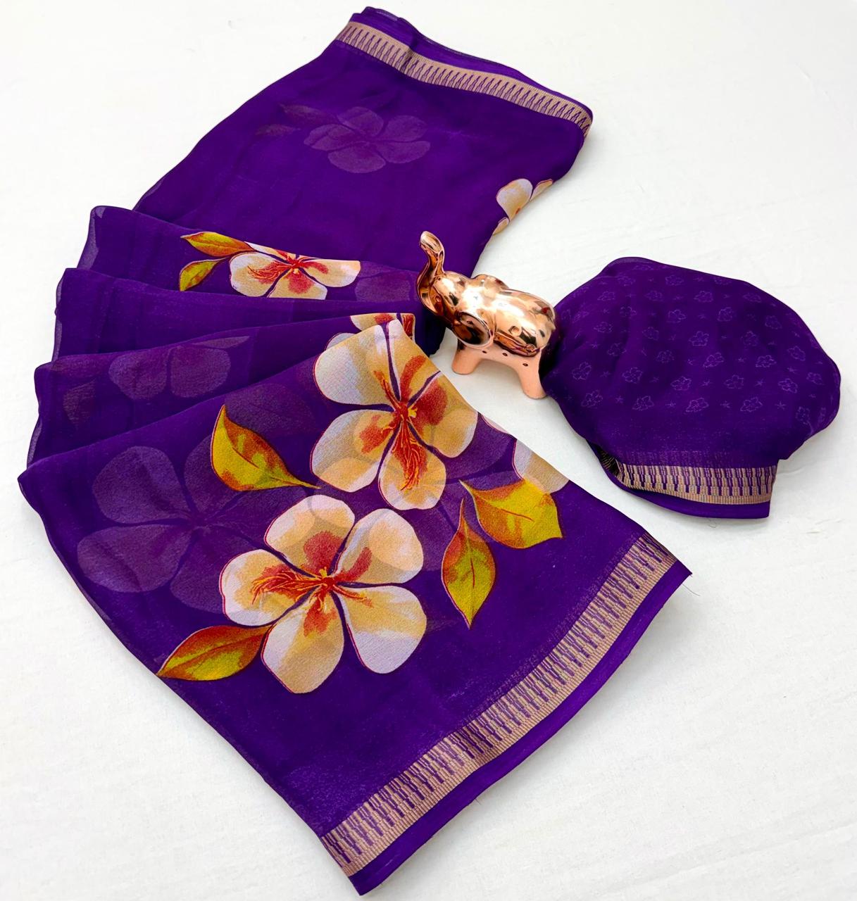 Flower Printed Saree