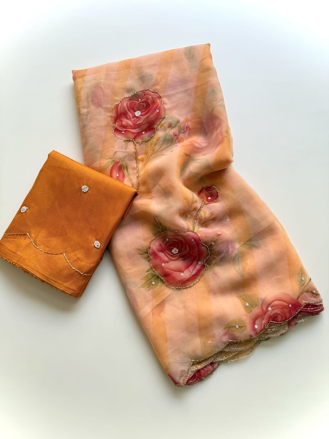 Floral print with Beautiful Saree