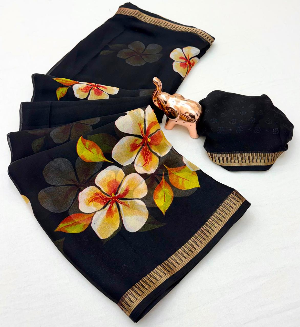 Flower Printed Saree