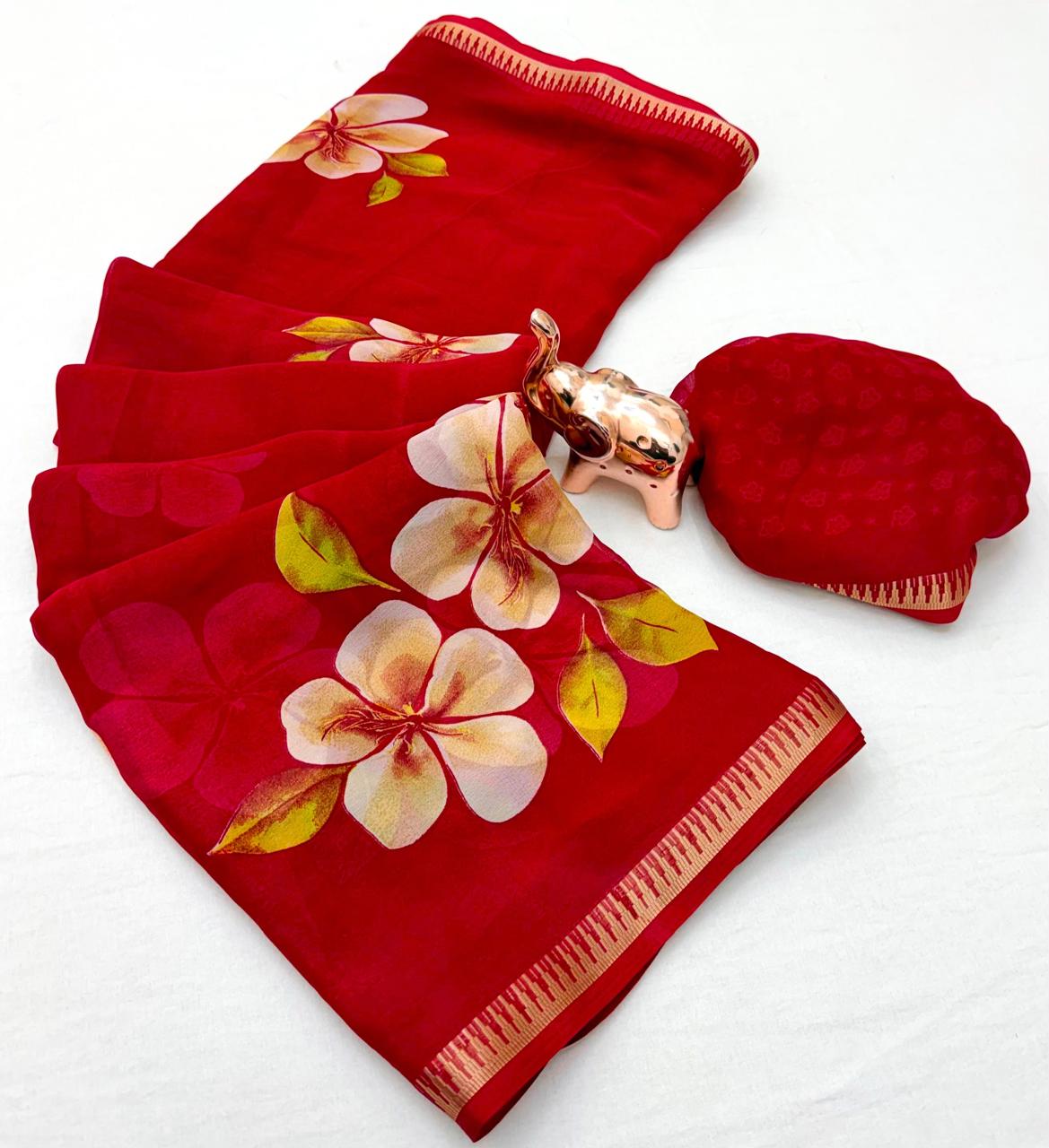 Flower Printed Saree
