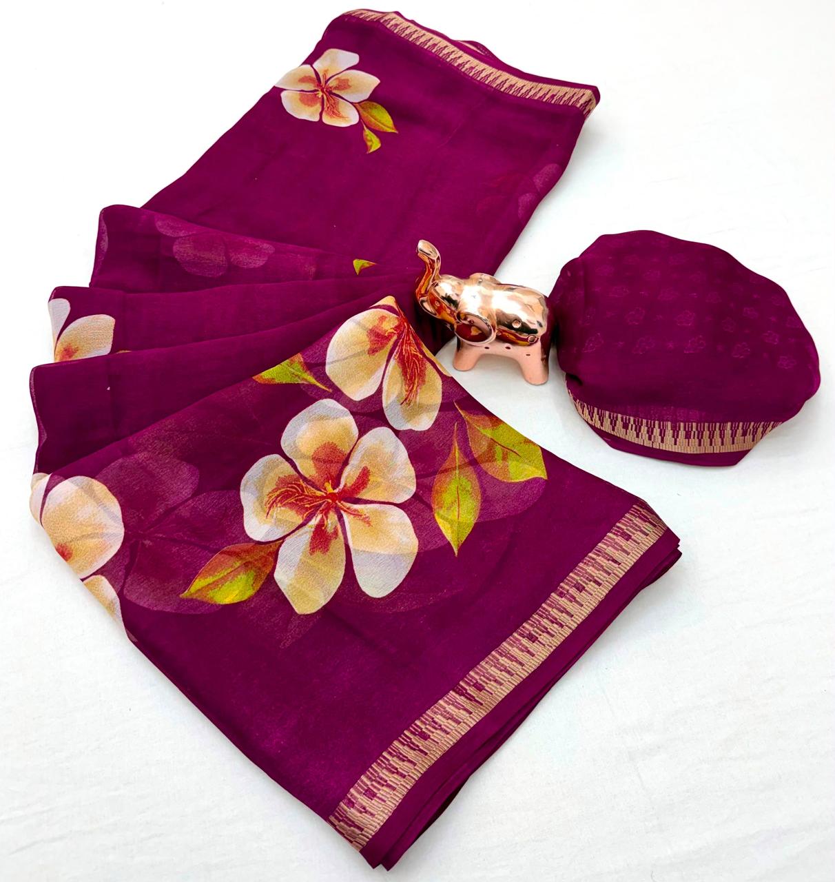 Flower Printed Saree