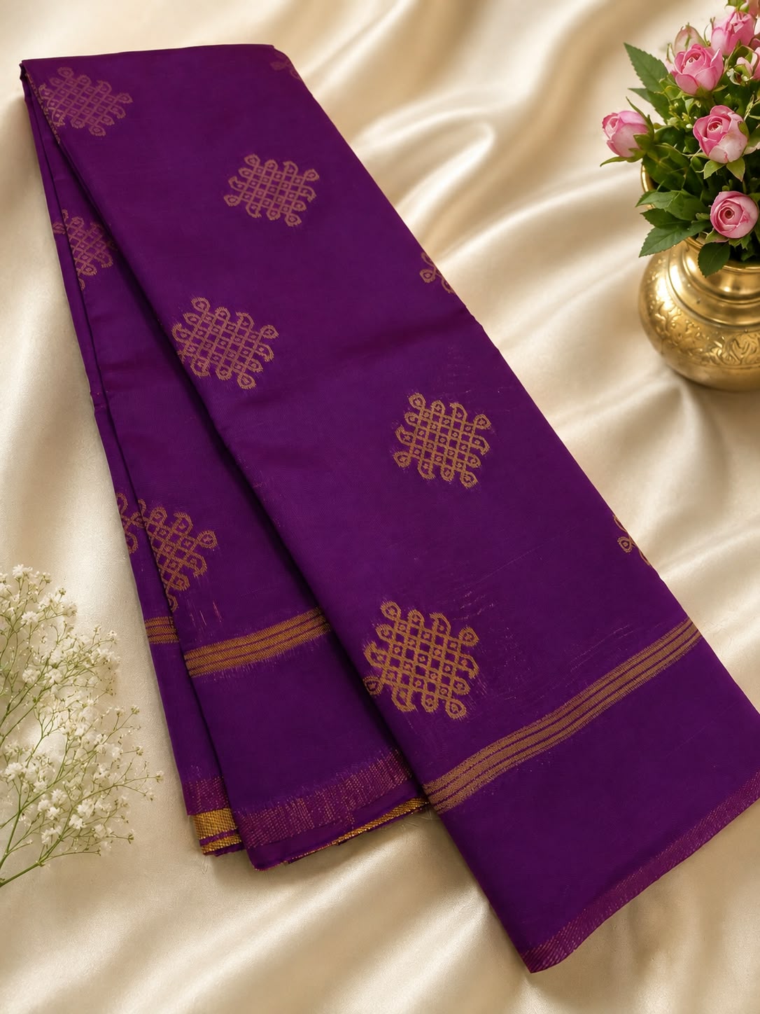 Kolam Art Silk Saree
