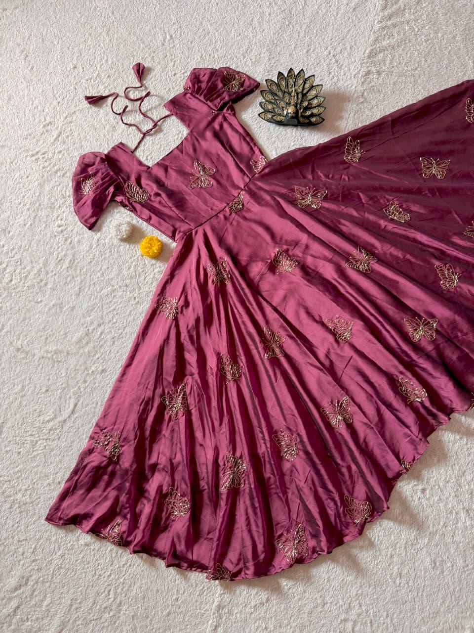 Butterfly Printed Gown