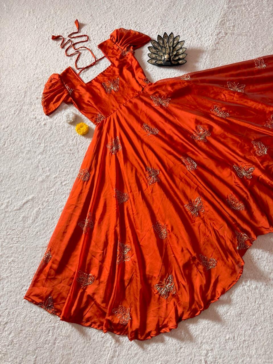 Butterfly Printed Gown