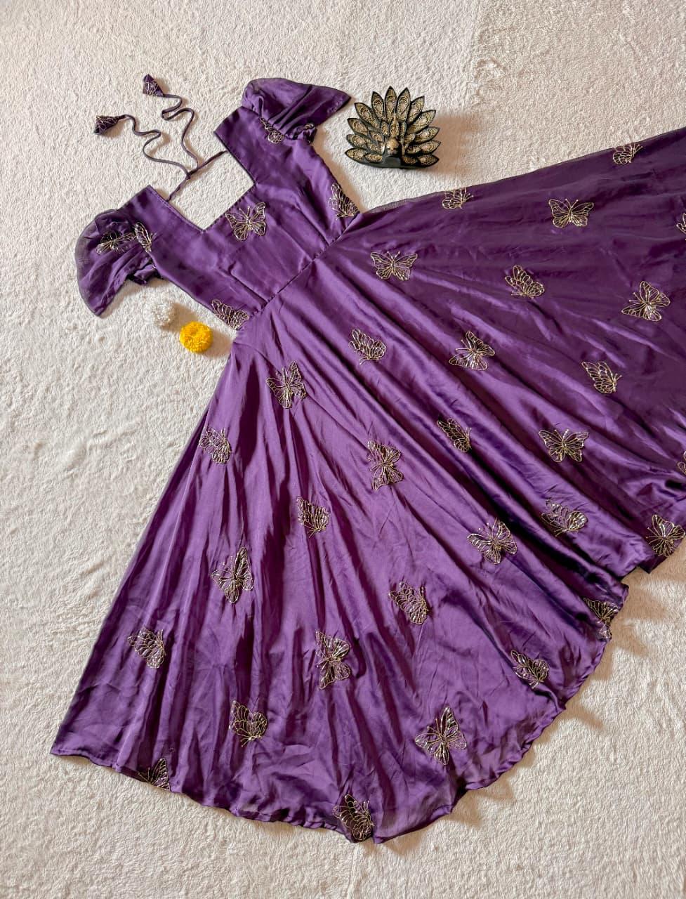 Butterfly Printed Gown