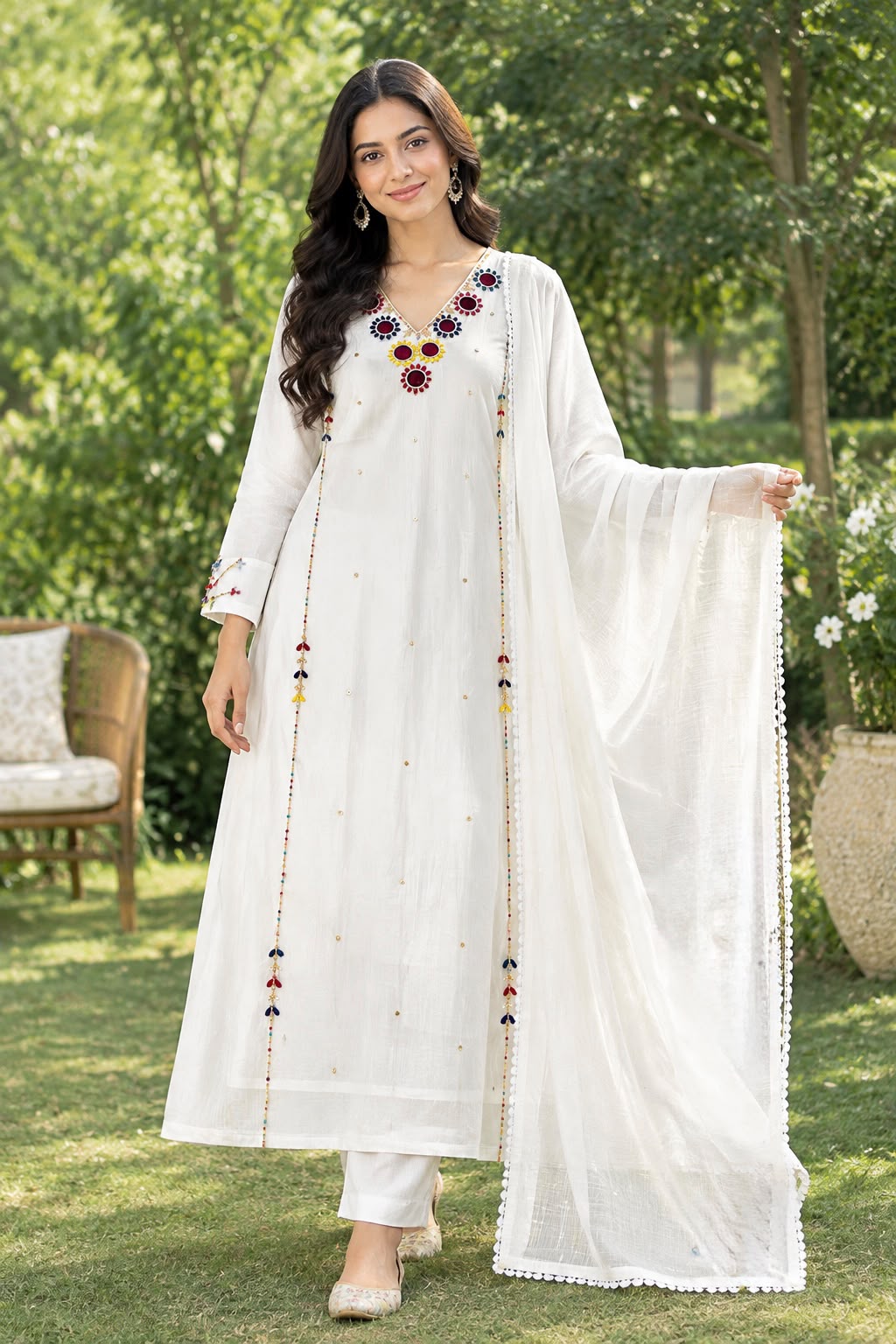 Elegant White Pant Set