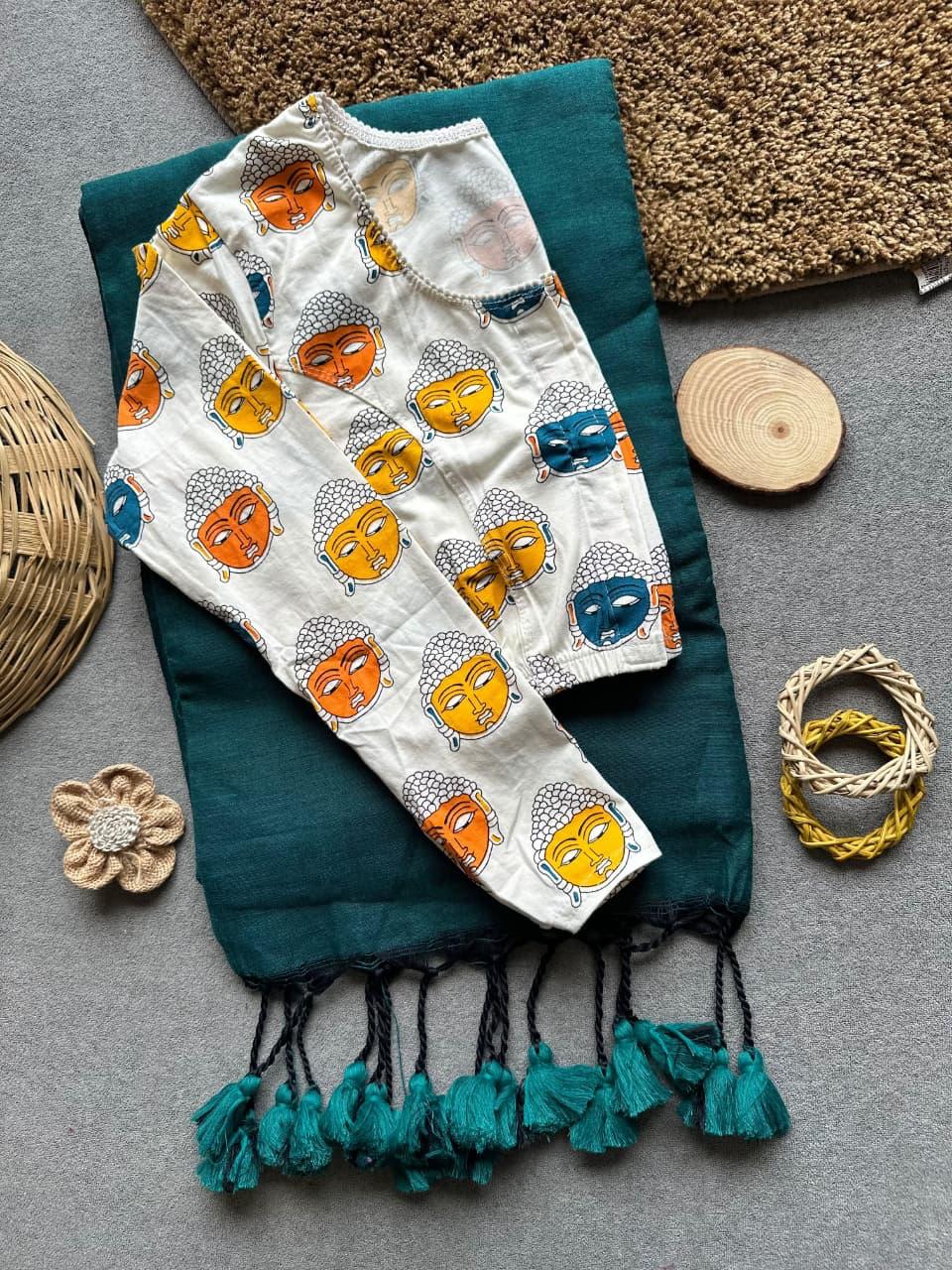 Khadi Stretchable Saree& Blouse 2