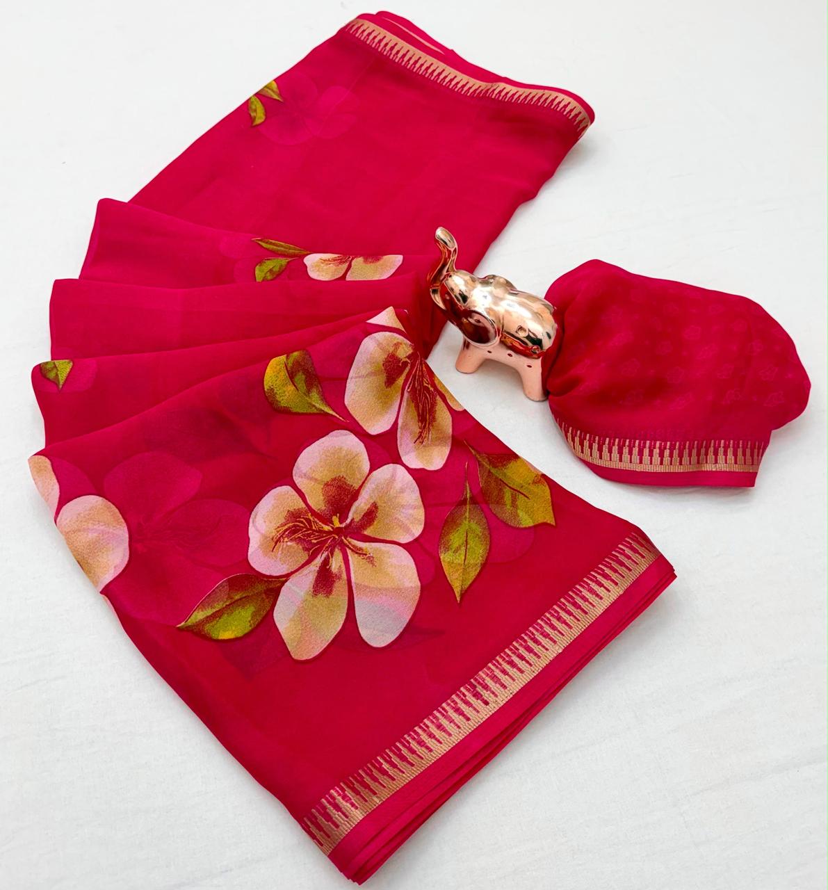 Flower Printed Saree