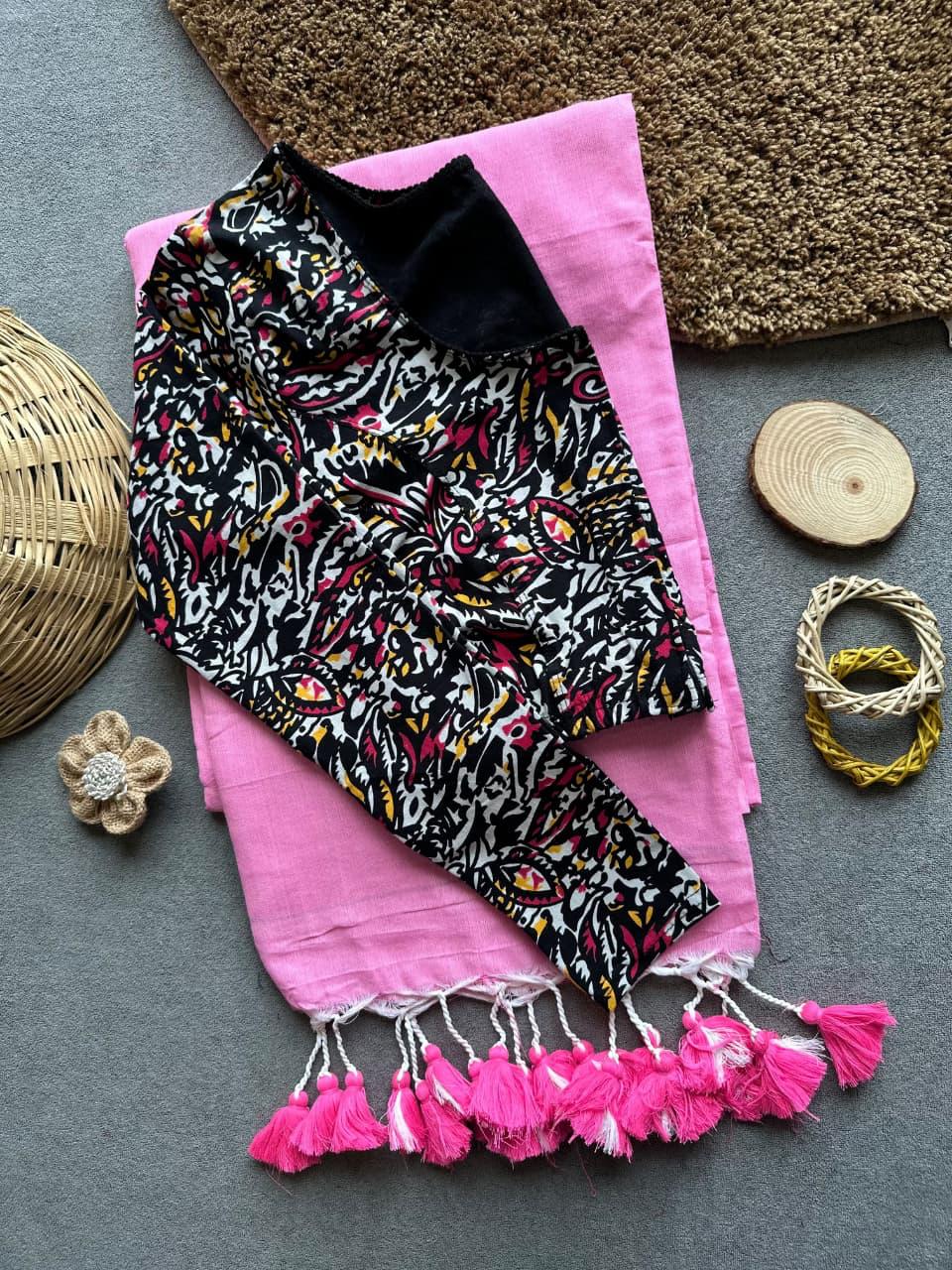 Khadi Stretchable Saree& Blouse 2