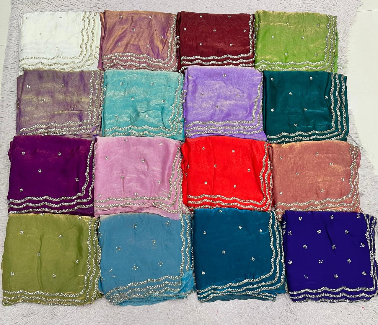 Elegant Fancy Saree with Khatli Cut Dana Handwork