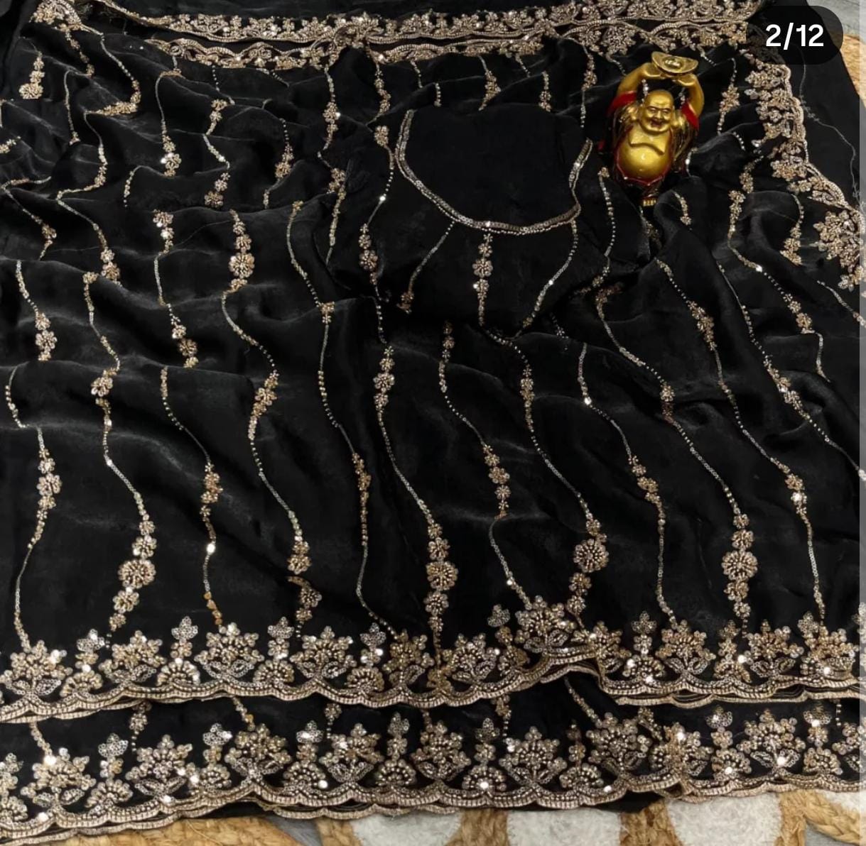 Space Silk Saree with Cutdana Work