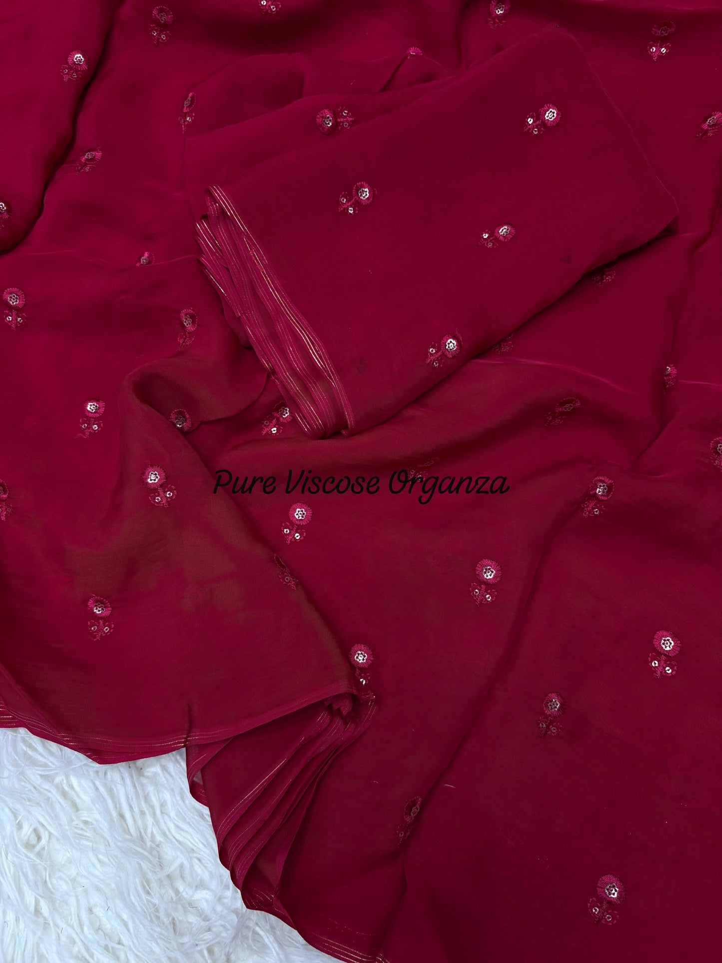 Pure Viscose Organza Saree with Elegant Butti Work Saree