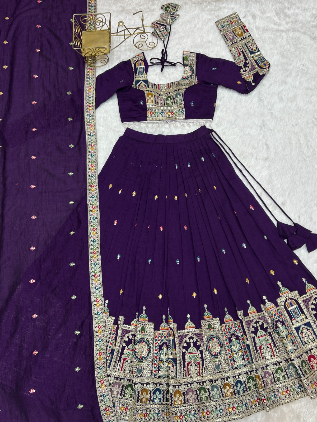 Vichitra Silk Lehenga Choli Set