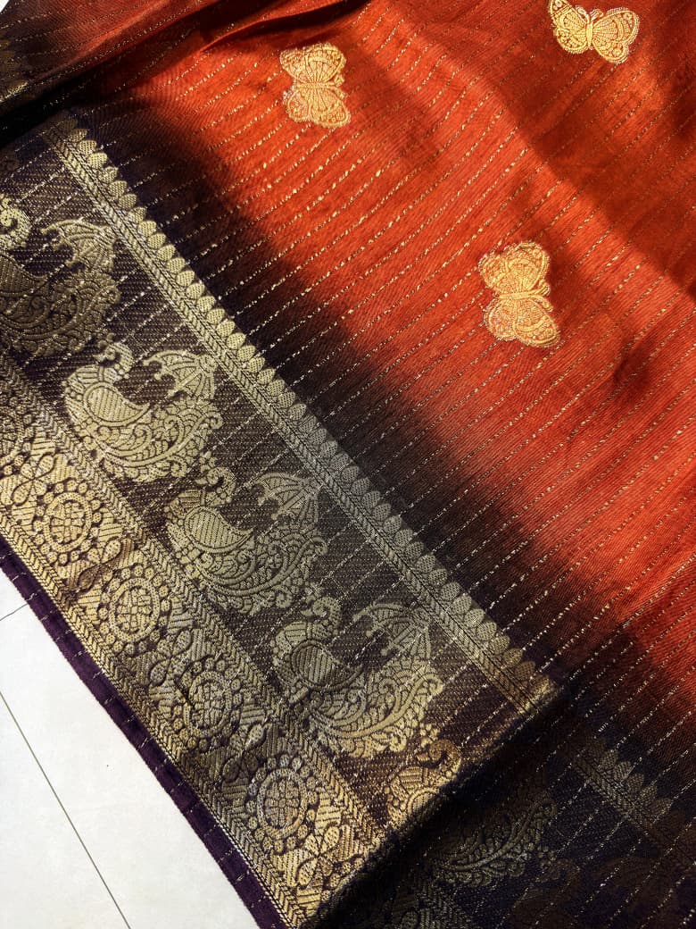 Rust orange saree
