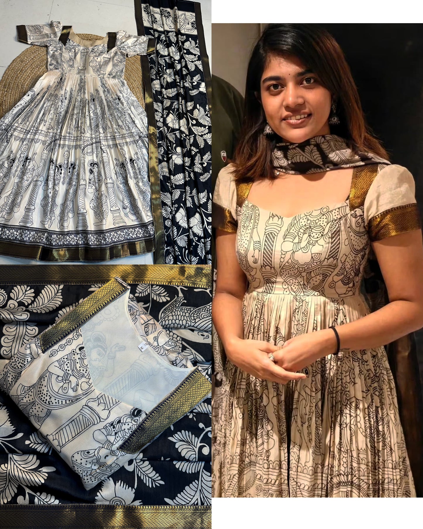 Soft Dola Silk Kalamkari Anarkali