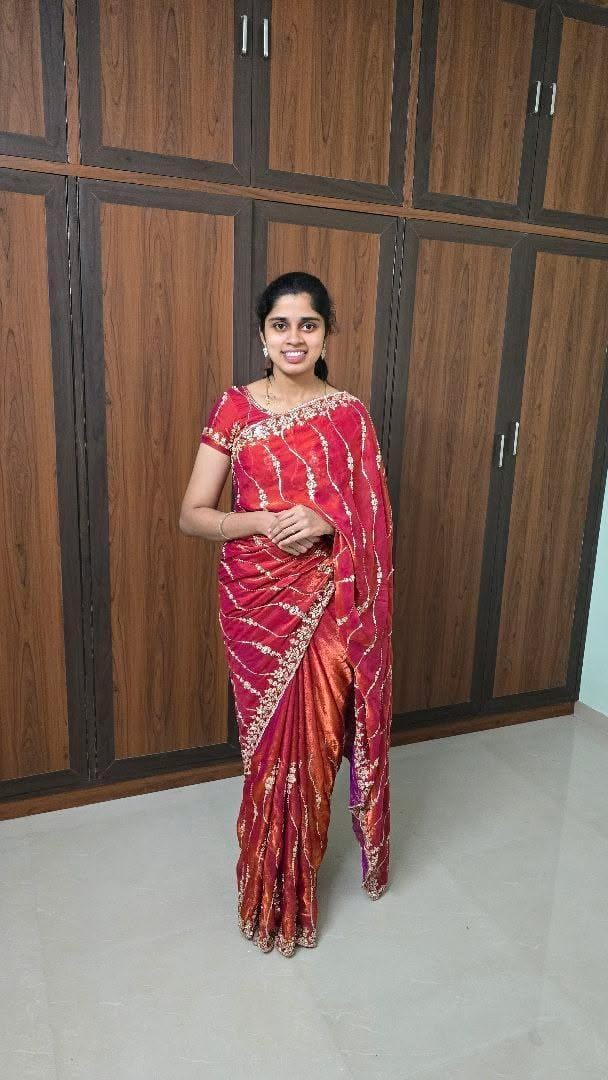 Space Silk Saree with Cutdana Work
