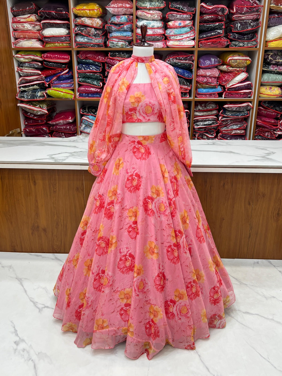 Floral Organza Lehenga Choli