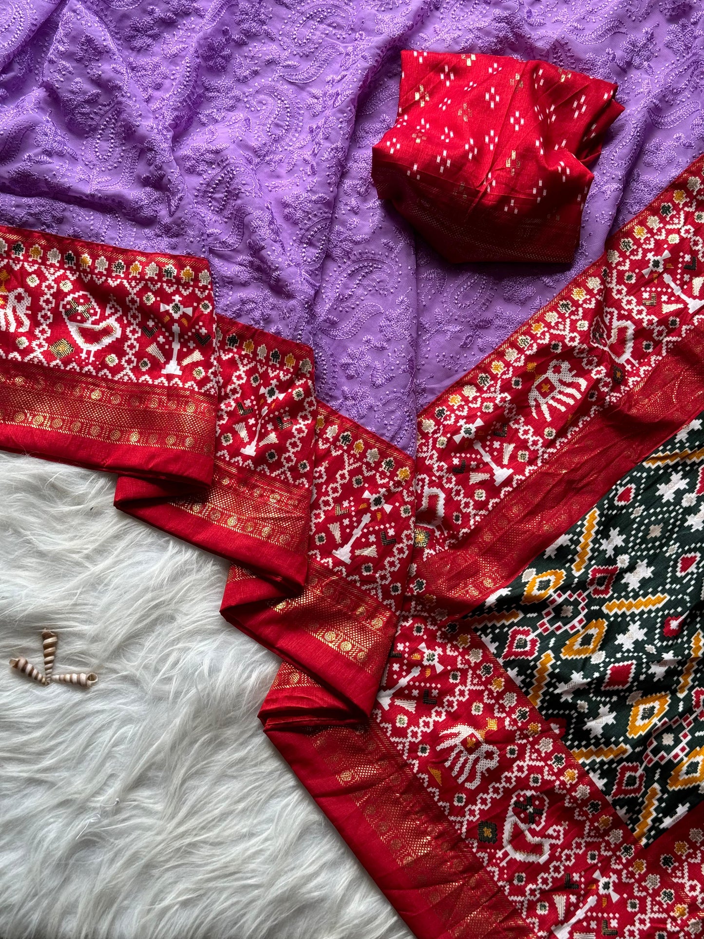 Georgette saree featuring exquisite Lucknowi work
