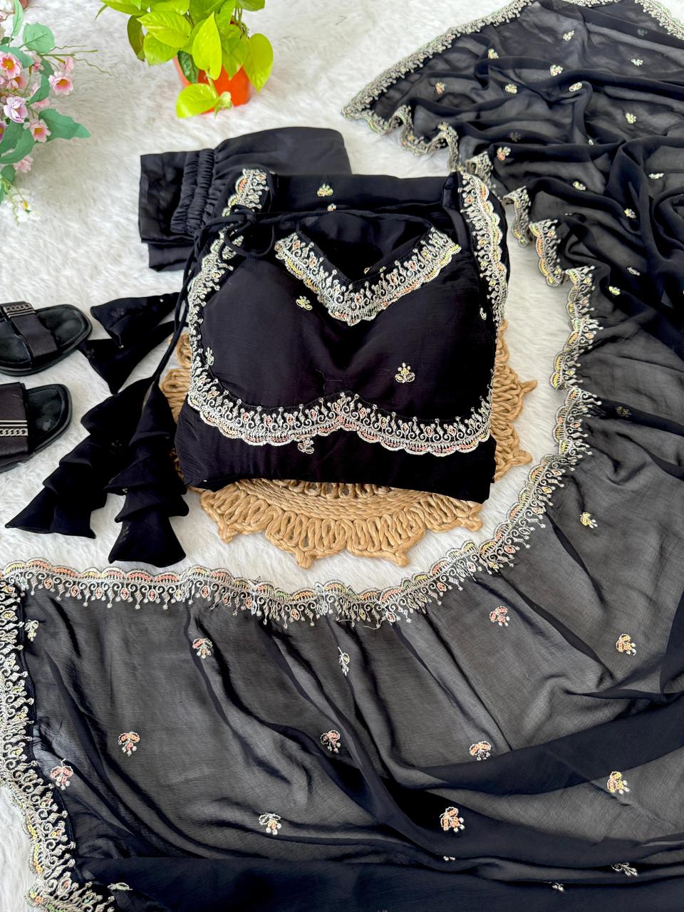 Fox Georgette Party Wear Gown Set