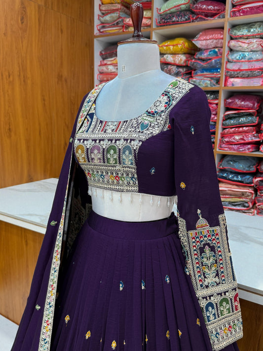 Vichitra Silk Lehenga Choli Set