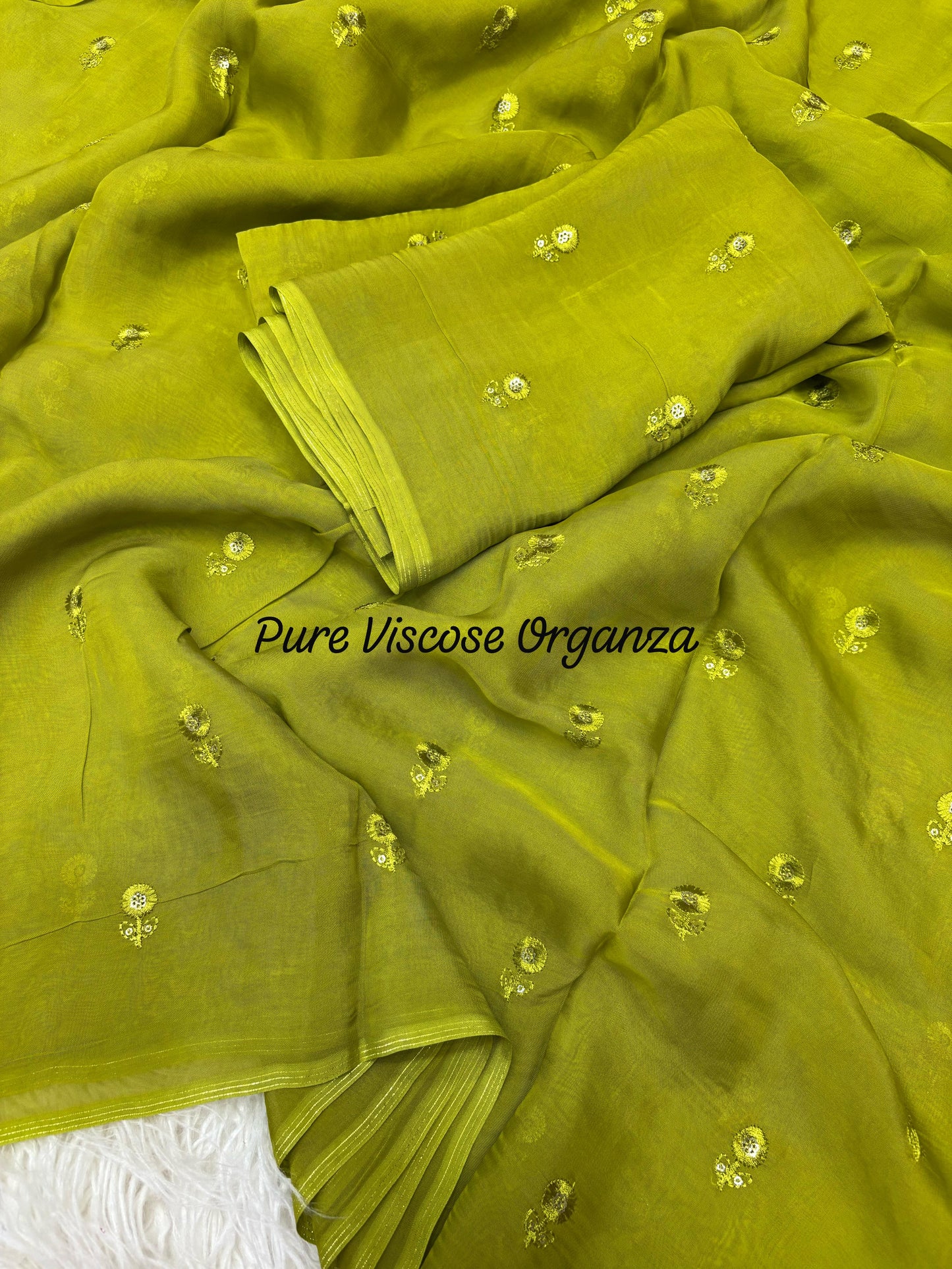 Pure Viscose Organza Saree with Elegant Butti Work Saree