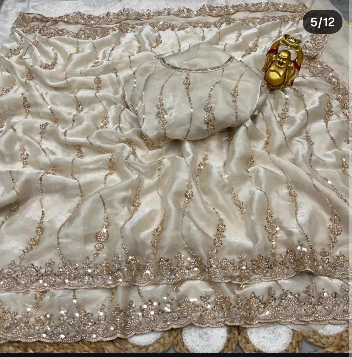 Space Silk Saree with Cutdana Work