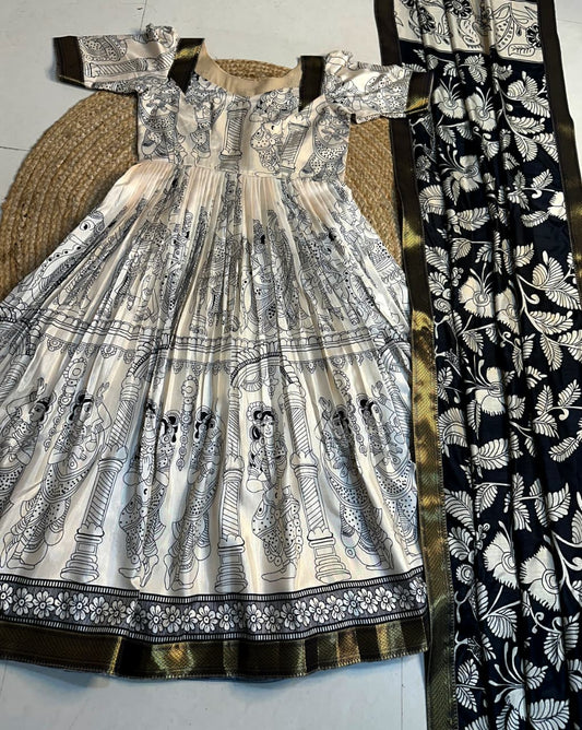 Soft Dola Silk Kalamkari Anarkali
