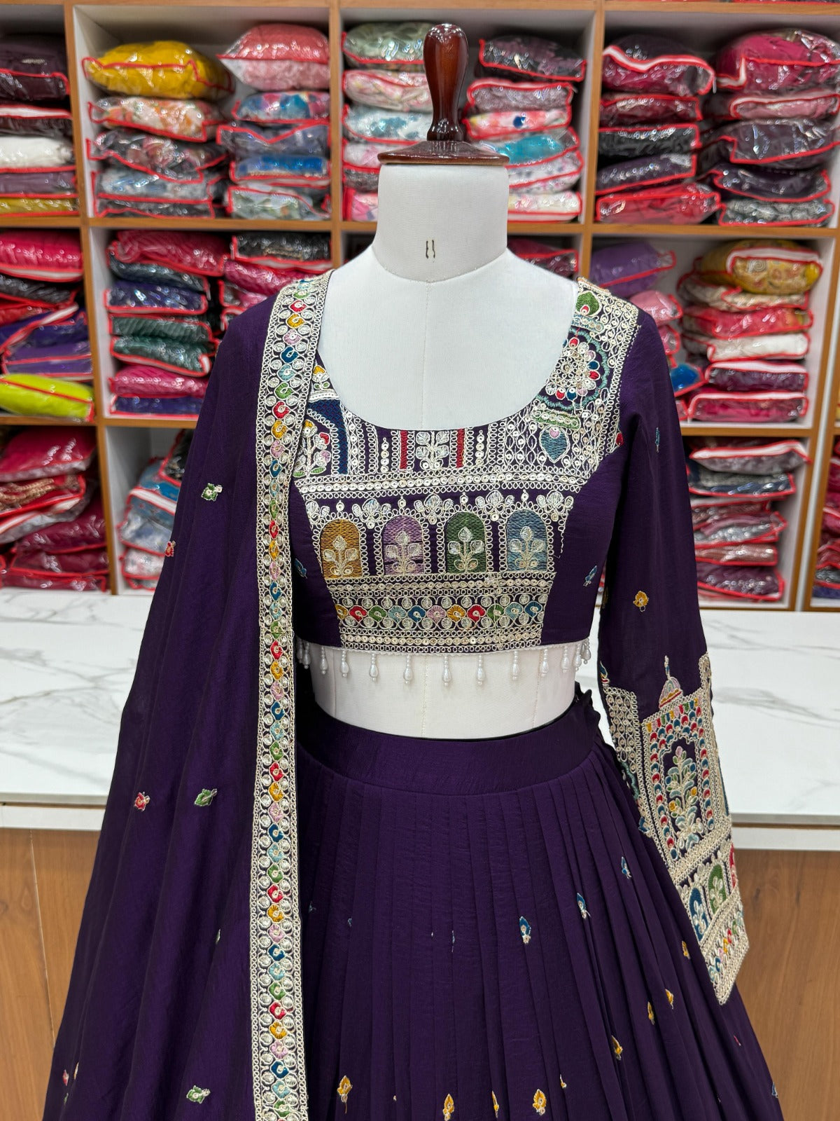 Vichitra Silk Lehenga Choli Set